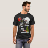 Funny Xmas Lighting Tree Santa Riding Skunk T-shirt (Voorkant volledig)