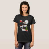 Funny Xmas Lighting Tree Santa Riding T-shirt (Voorkant volledig)