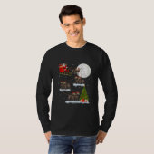 Funny Xmas Lighting Tree Santa Riding Weimaraner T-shirt (Voorkant volledig)