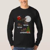 Funny Xmas Lighting Tree Santa Riding Weimaraner T-shirt (Voorkant)
