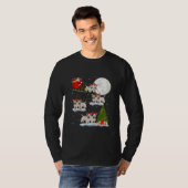 Funny Xmas Lighting Tree Santa Riding Westie T-shirt (Voorkant volledig)