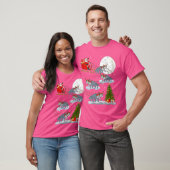 Funny Xmas Lighting Tree Santa Riding Wolf Christm T-shirt (Unisex)