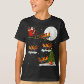 Funny Xmas Lighting Tree Santa Rooster Bird T-shirt (Voorkant)
