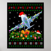 Funny Xmas Lighting Tree Santa Ugly Airplane Chris Poster (Voorkant)