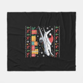 Funny Xmas Lighting Tree Santa Ugly Airplane Fleece Deken (Voorkant (Horizontaal))