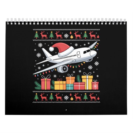 Funny Xmas Lighting Tree Santa Ugly Airplane  Kalender (Hoes)