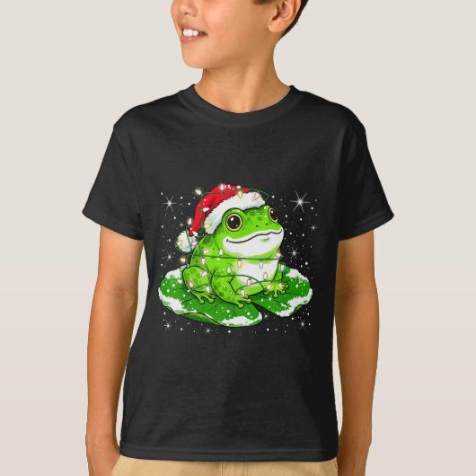 Funny Xmas Lights Frog Cute Toad Frogs Women Men K T-shirt (Voorkant)