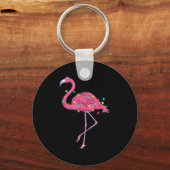 Funny Xmas Lights Nk Flamingo Trocal Christmas In Sleutelhanger (Voorkant)
