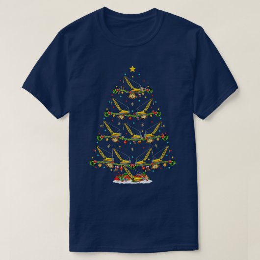 Funny Xmas Matching Santa Construction Crane Chris T-shirt (Design voorkant)
