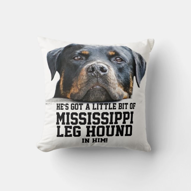 Funny Xmas Mississippi Leg Hond | Rottweiler Dog Kussen (Voorkant)