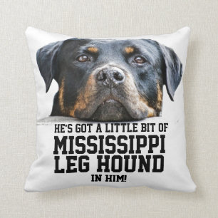 Funny Xmas Mississippi Leg Hond   Rottweiler Dog Kussen