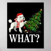 Funny Xmas Odle Pushing Christmas Tree Over Dog Wh Poster (Voorkant)