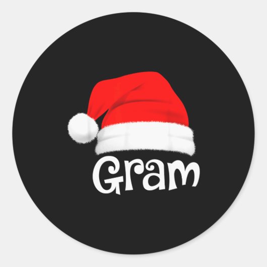 Funny Xmas Pajama Group Matching Gram Christmas Ha Ronde Sticker (Voorkant)
