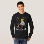 Funny Xmas Panda Beer Dieren met kerstbomen T-shirt (Voorkant volledig)