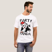 Funny Xmas Partij panda T-shirt (Voorkant volledig)
