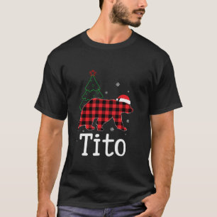 Funny Xmas Rood Plaid Tito Beer Lelijke Kersttrui T-shirt