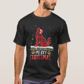Funny Xmas Santa Red Pset Wolf met Kerstmis Pajama T-shirt (Voorkant)
