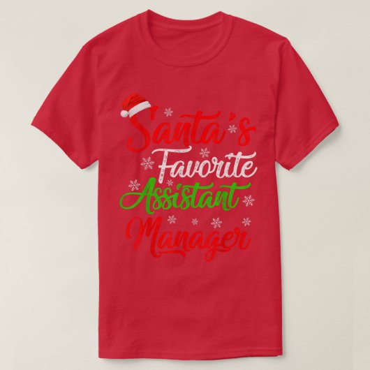 Funny Xmas Santas Favoriete Assistent Manager Chri T-shirt (Design voorkant)