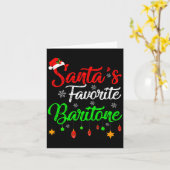 Funny Xmas Santas Favorite Baritone Christmas  Kaart (Gele Bloem)