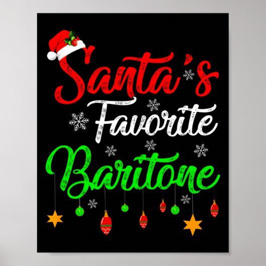 Funny Xmas Santas Favorite Baritone Christmas  Poster (Voorkant)