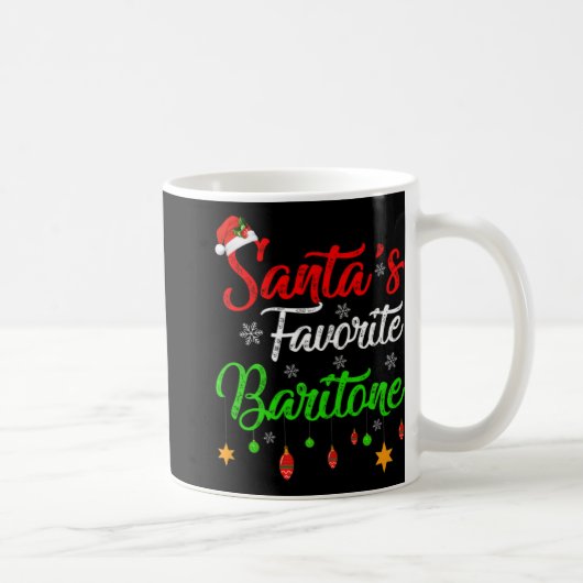 Funny Xmas Santas Favorite Baritone Christmas T Sh Koffiemok (Rechts)