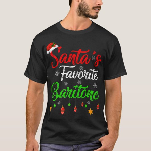 Funny Xmas Santas Favorite Baritone Christmas T Sh T-shirt (Voorkant)