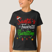Funny Xmas Santas Favorite Baritone Christmas T Sh T-shirt (Voorkant)