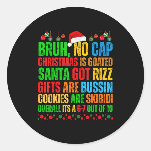 Funny Xmas School Generation Alpha Gen A Slang Chr Ronde Sticker (Voorkant)