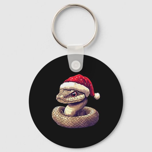 Funny Xmas Snake Lovers Christmas Pajama Snake San Sleutelhanger (Voorkant)
