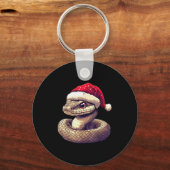 Funny Xmas Snake Lovers Christmas Pajama Snake San Sleutelhanger (Voorkant)