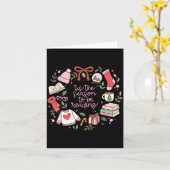 Funny Xmas Tis The Season To Be Reading Books Paja Kaart (Gele Bloem)