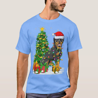 Funny Xmas Tree Family Matking Santa Rottweiler C T-shirt