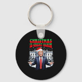 Funny Xmas Trump Pajamas Holiday Christmas Is Grea Sleutelhanger (Voorkant)