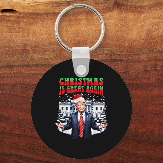 Funny Xmas Trump Pajamas Holiday Christmas Is Grea Sleutelhanger (Voorkant)