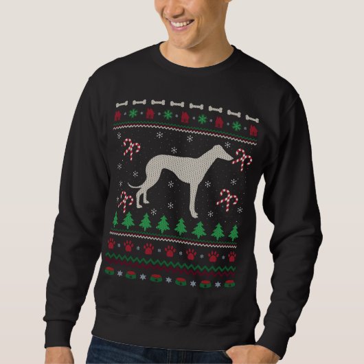 Funny Xmas Ugly Italiaanse Greyhound Dog Kerstmis Trui (Voorkant)
