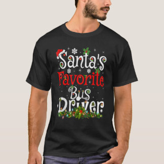Funny Xmas verlichtend de favoriete busbestuurder  T-shirt