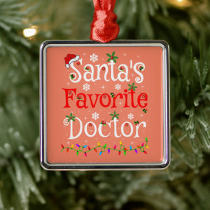 Funny Xmas verlichtend de favoriete Doctor Xmas va Metalen Ornament