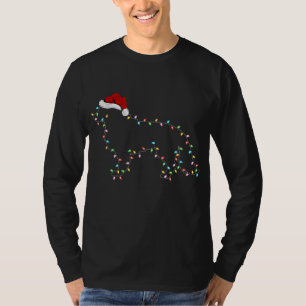 Funny Xmas verlichtend Santa Hat Border Collie Dog T-shirt