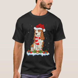 Funny Xmas verlichtend Santa Hat Snow Cocker Spani T-shirt