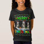 Funny Xmas Verlichting Santa Hat Merry Christmas B T-shirt<br><div class="desc">Grappige Xmas Verlichting Santa Hoed Vrolijk Kerstfeest Bearded Collie</div>
