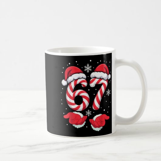 Funny Xmas Viral 67 Candy Canes Santa Funny Holida Koffiemok (Rechts)