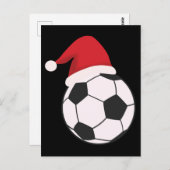 Funny Xmas Voetbal Santa Hat, Soccer Lover Briefkaart (Voorkant / Achterkant)