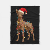Funny Xoloitzcuintli Christmas Graphic Dog Lights Fleece Deken (Voorkant)