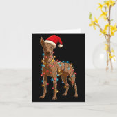 Funny Xoloitzcuintli Christmas Graphic Dog Lights Kaart (Gele Bloem)