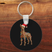 Funny Xoloitzcuintli Christmas Graphic Dog Lights Sleutelhanger (Voorkant)