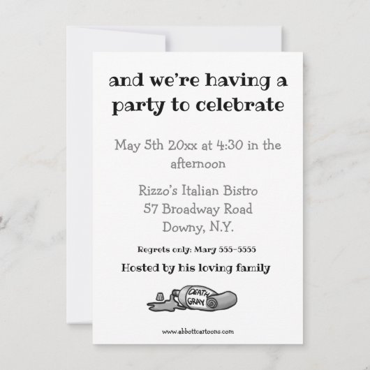 Funny XXe Birthday Party Kaart (Achterkant)