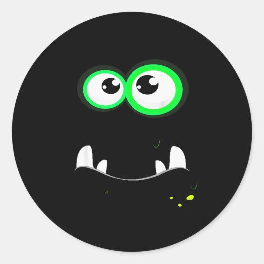 Funny Y Monster Eyeball Face Easy Christma Costume Ronde Sticker (Voorkant)