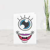 Funny Y Monster Eyeball Face Halloween  Kaart (Voorkant)