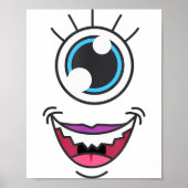 Funny Y Monster Eyeball Face Halloween  Poster (Voorkant)