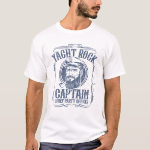 Funny Yacht Rock Kapitein Pontoon Boat Party Music T-shirt